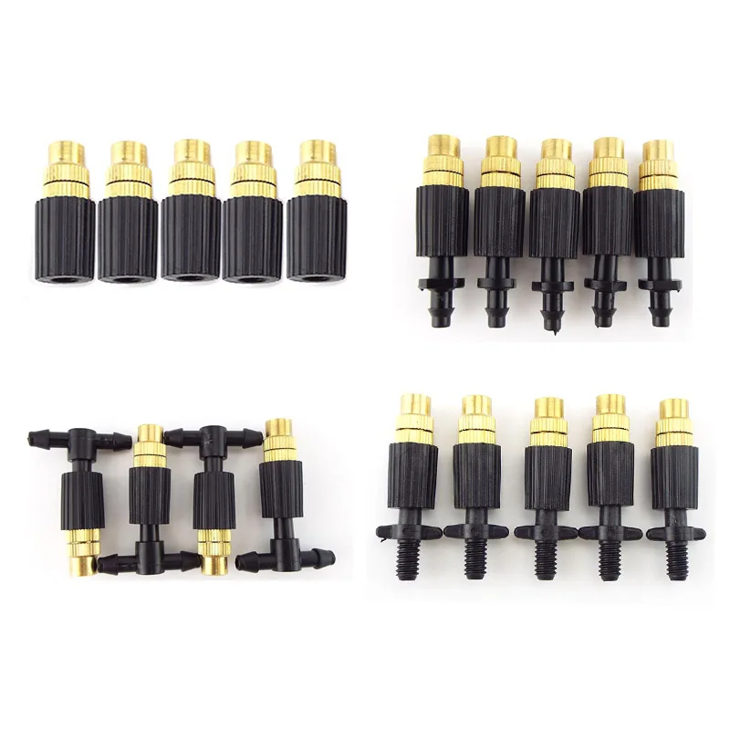 

10pcs 4/7mm Hose Misting Brass Nozzle Micro Drip Irrigation Garden Watering Spray Cooling Parts Copper Sprinkler Connector