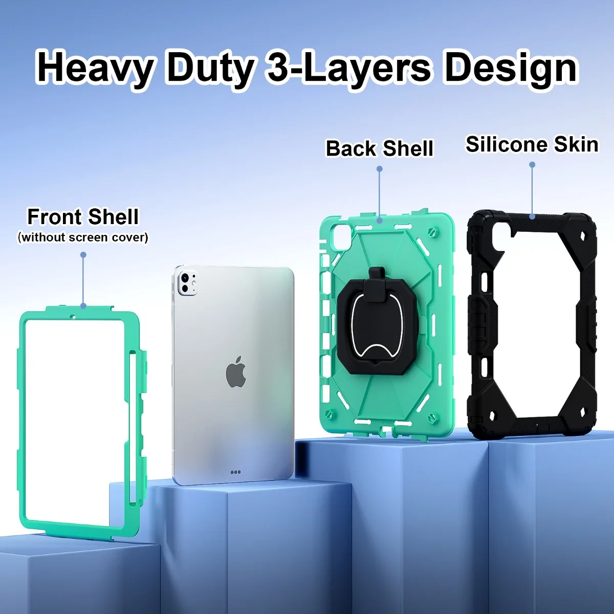 Shockproof Rotating Stand Tablet Case with Enhanced Protection