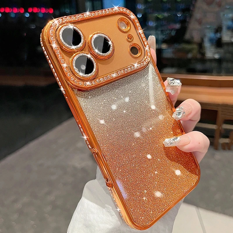 Elegant Glitter Diamond Shockproof Phone Case - Luxury Women's Bumper Cover