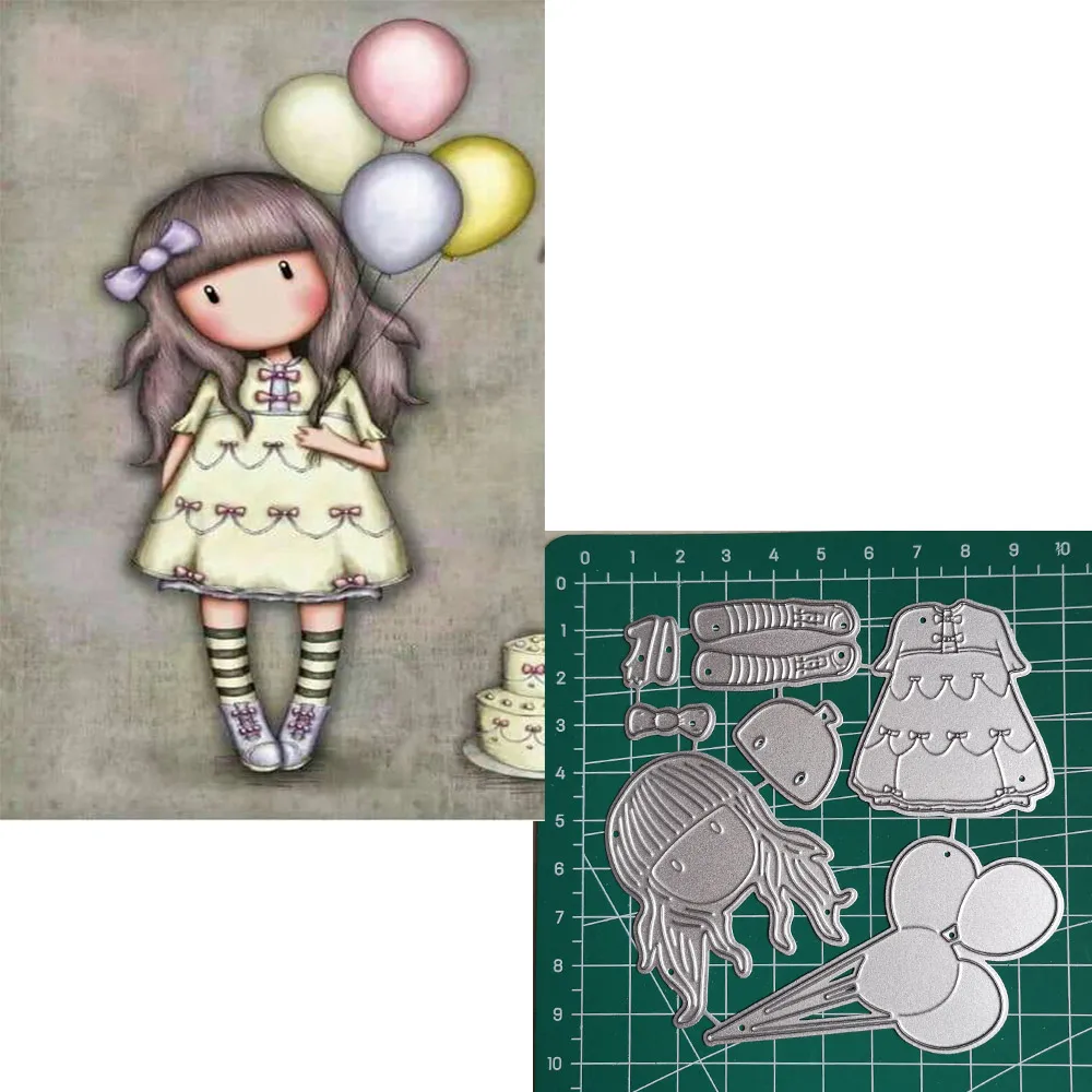 

Balloon Girl Craft Paper Dies Cut For Card Making Diy Scrapbooking Dies Metal 2023 Embossing New