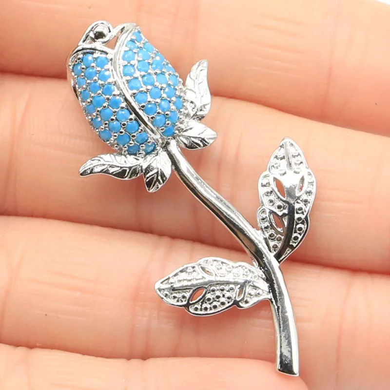 Acquista 3 Ottieni 1 Gratis Bella Forma Di Rosa Blu Turchese Tanzanite Kunzite Nero Onice Kunzite Ciondolo In Argento