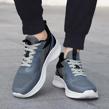 Men Running Shoes Lightweight Mesh Casual Sneakers Comfortable Breathable Cushioned Wear-resistant Soft Outdoor Accessories