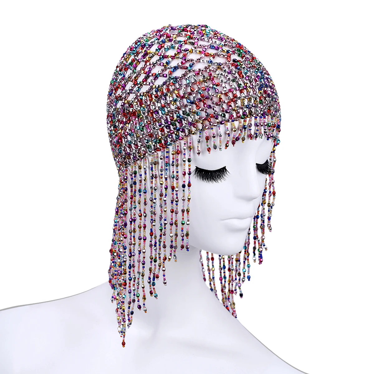 Handgemachte Perlen kappe Kopf bedeckung Bauchtanz Zubehör exotische Cleopatra Haarteil für Frauen Gatsby Themen Party Hochzeit – Detail 14