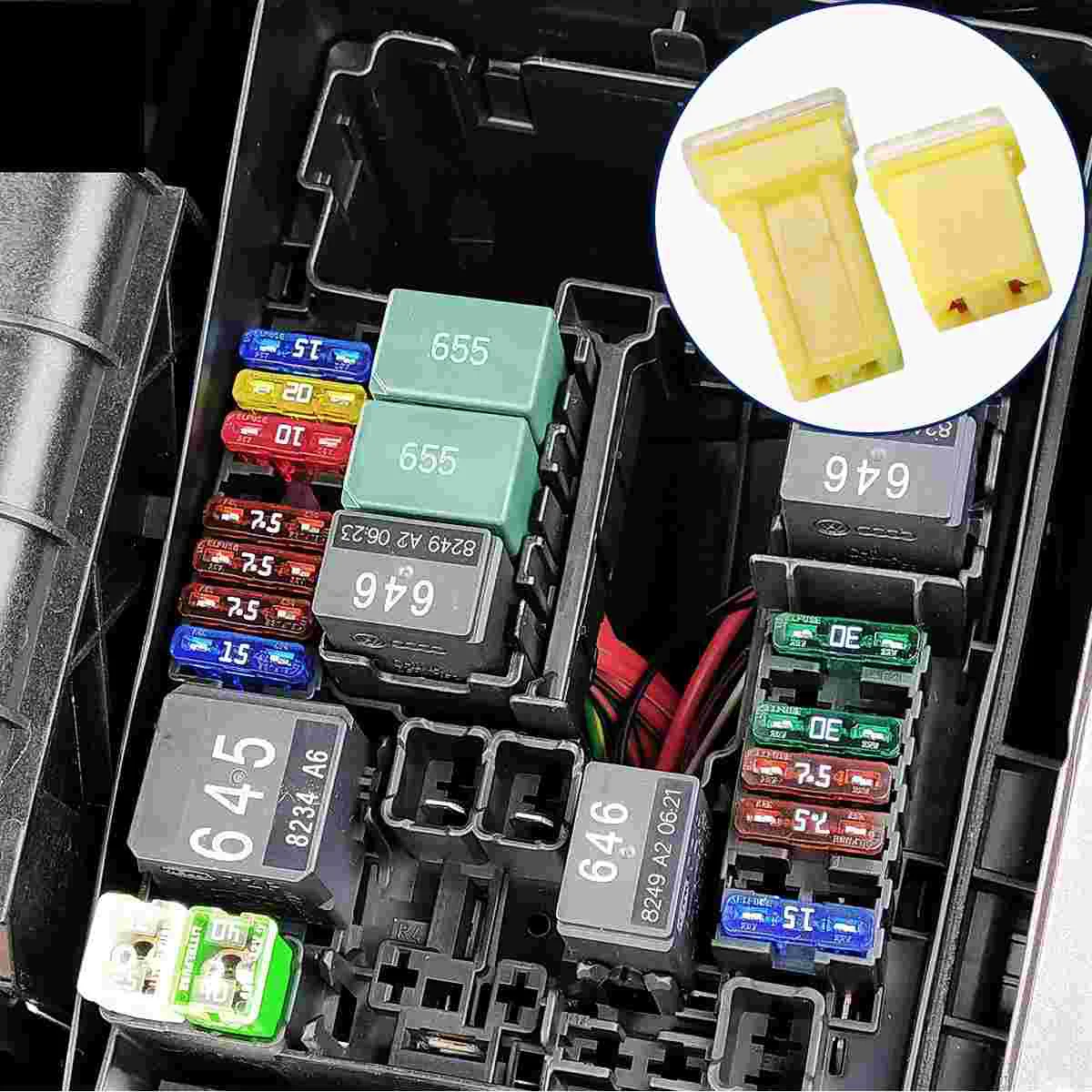 Car Fuse Jcase Fuse Box Shaped Low Tall Profile Assortment 10Pcs 20A 30A 40A 50A 60A Automotive Parts