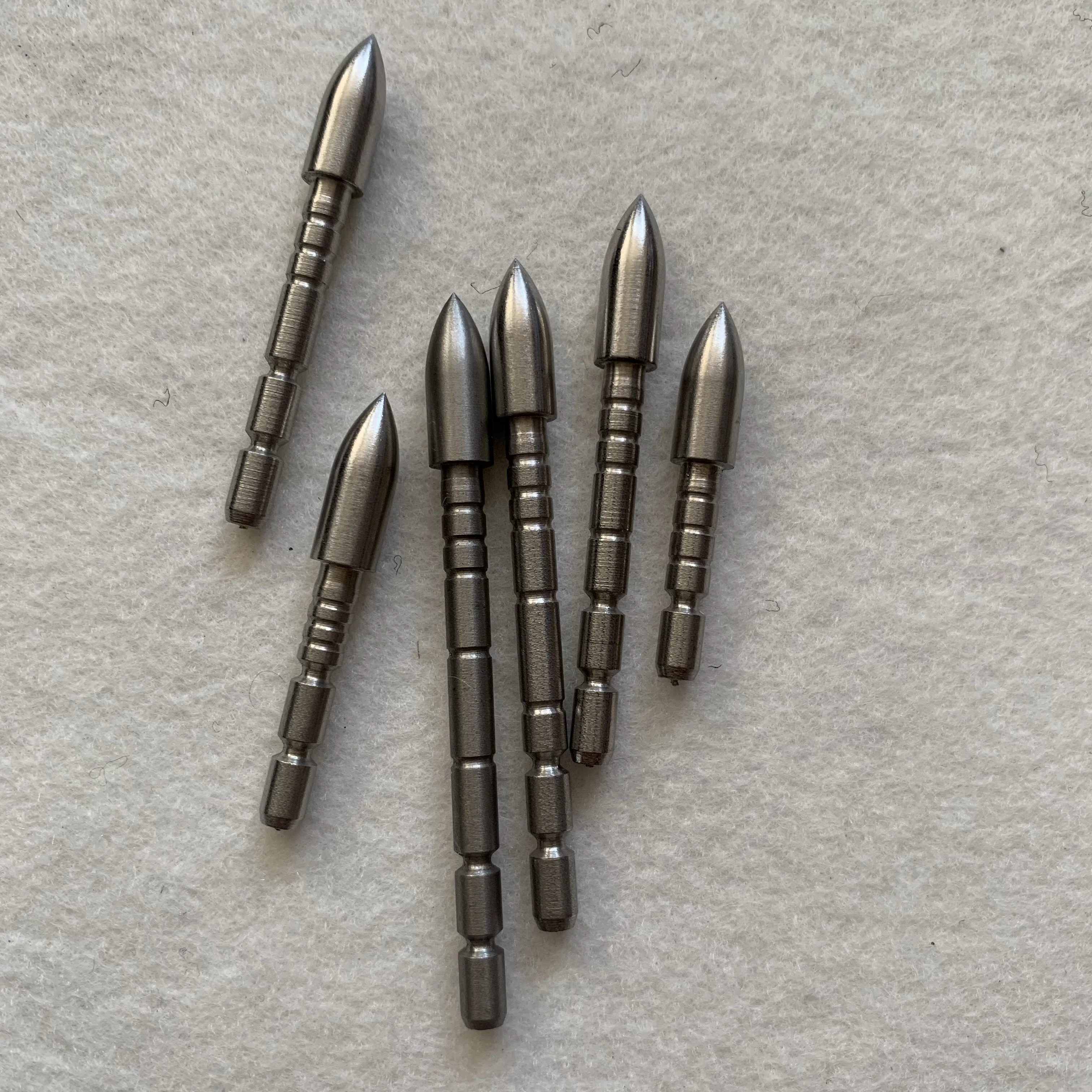 Archery Arrowhead 12pcs Stainless Steel Bullet Point Tip For ID 4.2 mm Arrow Shaft Arrow Head 70 80 90 100 110 120 Grain ID 4.2mm OD 6.0mm