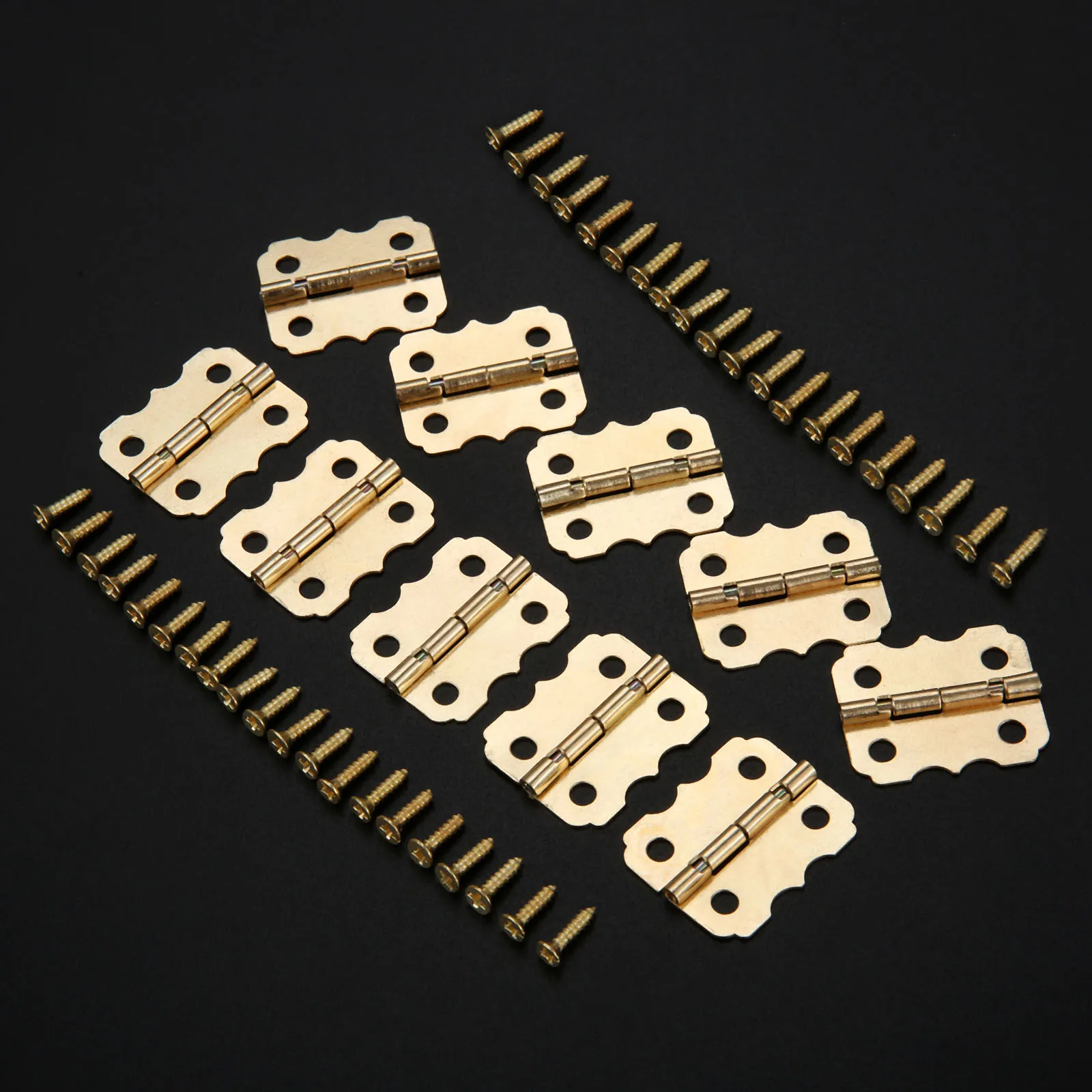 10Pcs 25*20mm Gold 4 Holes Butterfly Jewelry Box Decorative Hinges