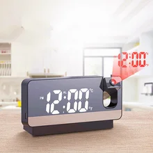 New 3D Projection Alarm Clock LED Mirror Clock Display with Snooze Function  for Home Bedroom Office Desktop Table Clock