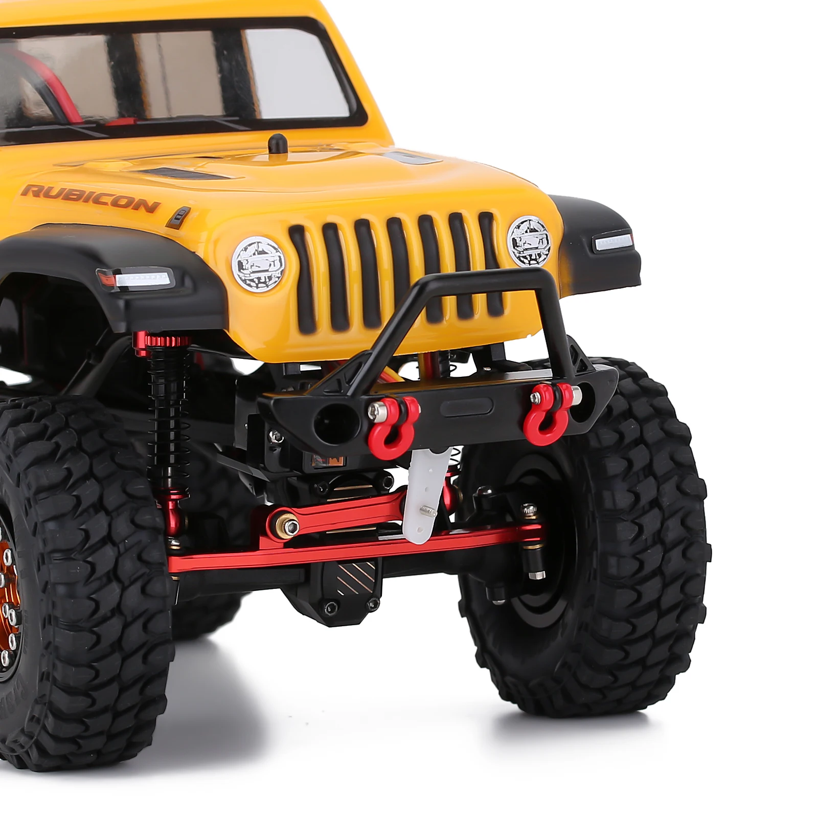 INJORA Metal Front Bumper with Lights for 1/24 RC Crawler