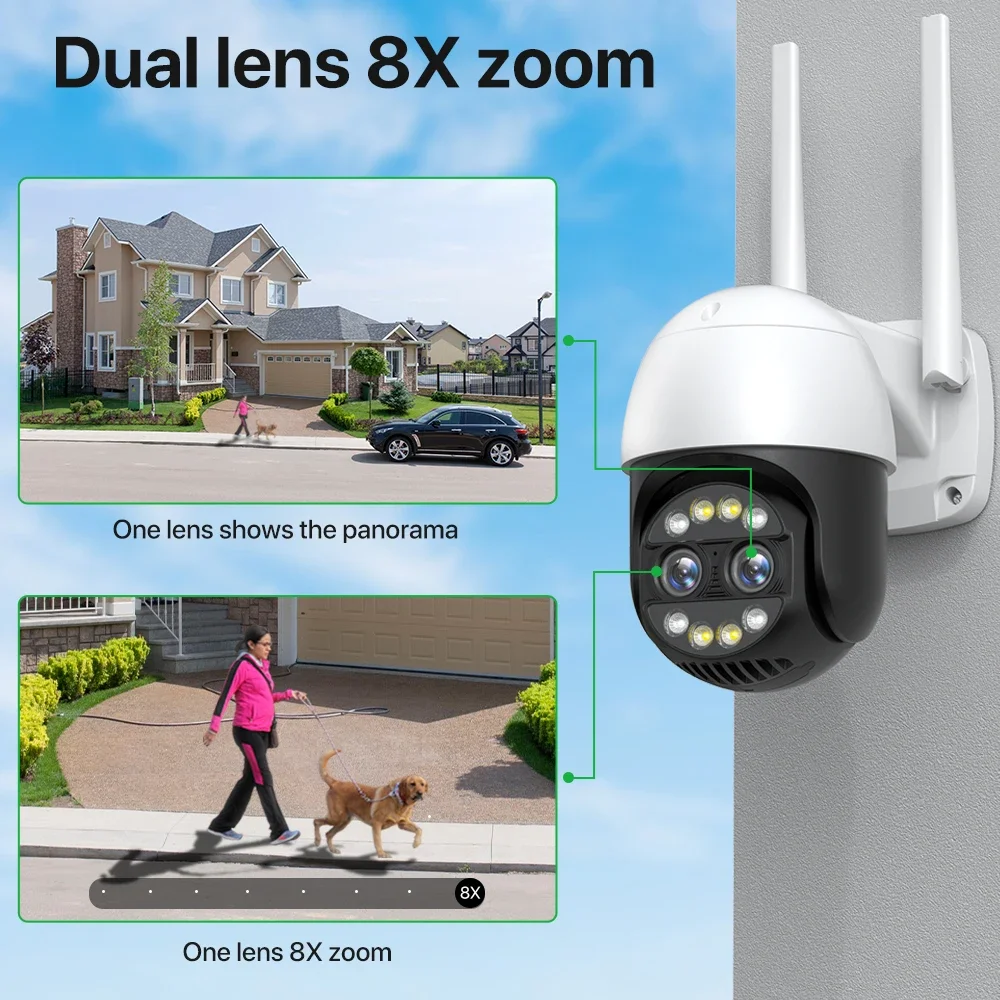    IP ī޶, 8x ̺긮 , 2.8 + 12mm, ڵ , 4MP    , iCsee , 4K PTZ