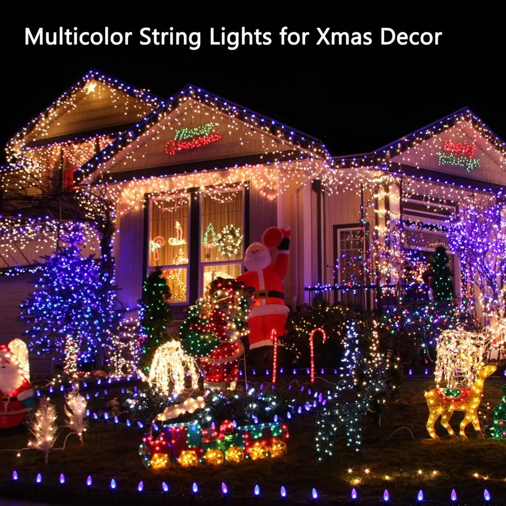 Solar-Powered Waterproof LED Fairy Lights – 100 Lights, 8 Lighting Modes for Outdoor & Indoor Decor