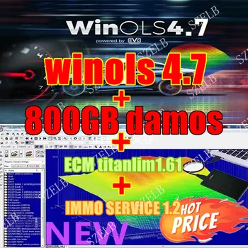 WinOLS 4.7 Auto ECU + 800 GB Damos + ECM Software di sintonizzazione chip in TITANIOCon plug-in Altri funzioni Invia HDD