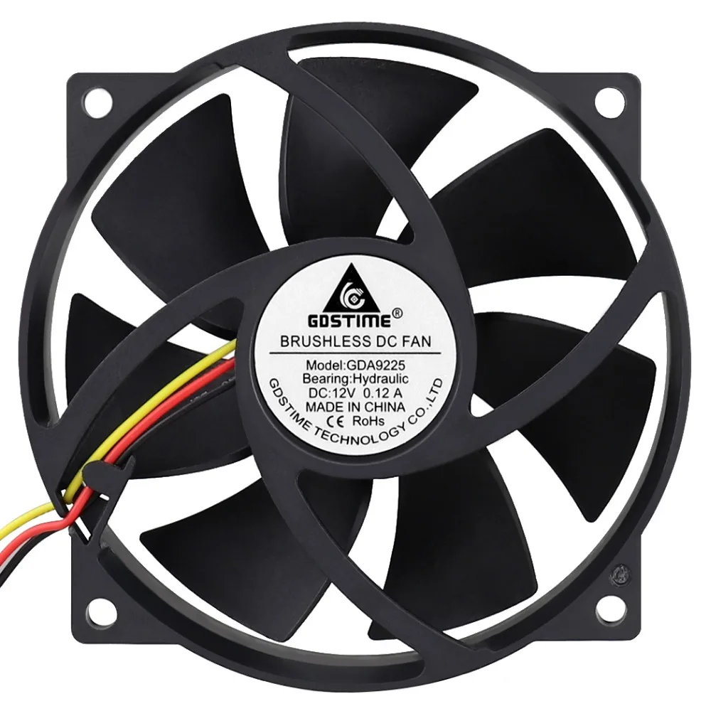Axial sem Escova da C.c. do fã 12v 92x25 mm Redondo de Gdstime 90 mm para o Case do pc Cpu Que Refrigera 9225 3pin w fg Função Ventilador de Refrigeração do Computador fã - Imagem 3