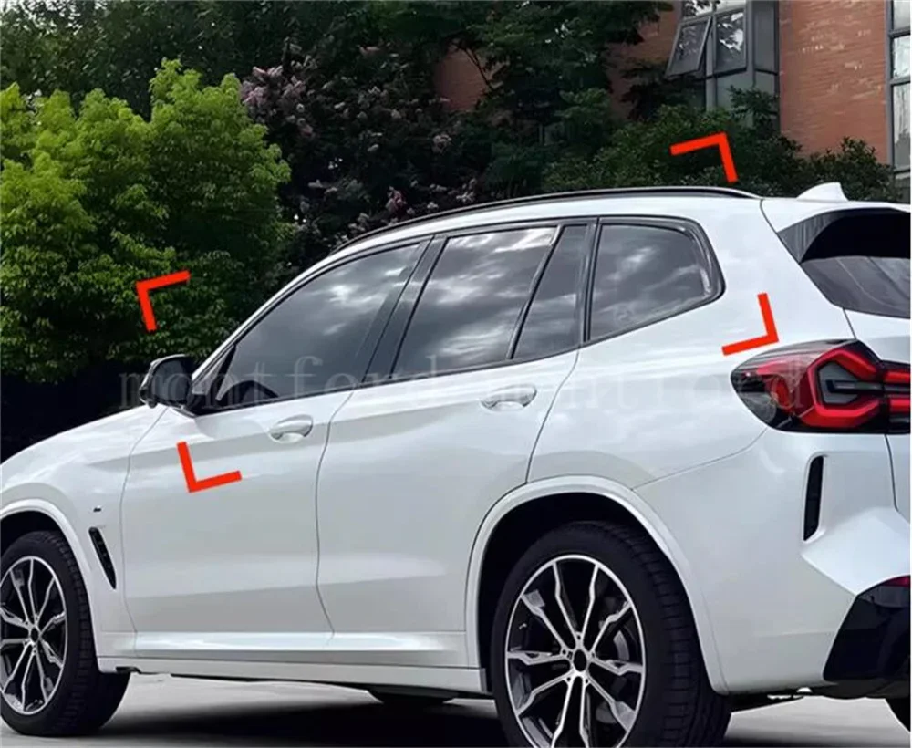 자동차 스타일링 블랙 스틸 윈도우 몰딩 프레임 스트립 트림 커버, BMW X3 F25 G01 2011-2024 (블랙)