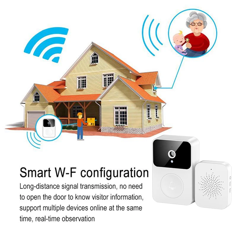 audio door phone WirelesOutdoor Waterproof Doorbell Smart Home Door Bell Chime Kit Intelligent Doorbell Security Alarm Welcome House Melodies audio video intercom system