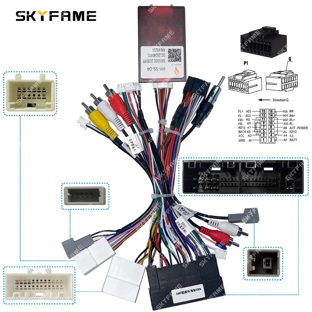 SKYFAME 16Pin Car Wire Harness Canbus Box Adapter Decoder For Hyundai IX45 KIA Sportage K7 Cadenza Sedona RP1-HY-002 HY-SS-04 car wire cable adapter