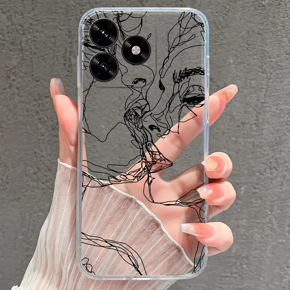 Sunset Rabbit Cat Luxury Anti-Slip Transparent Phone Case