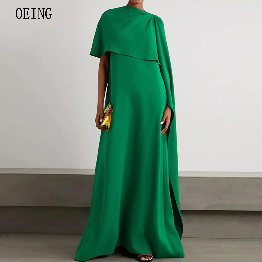 

OEING 2023 Graceful Green Cape Sleeves Modern Lady Formal Party Dress Floor Length Vestidos De Fiesta Plus Size Custom Made