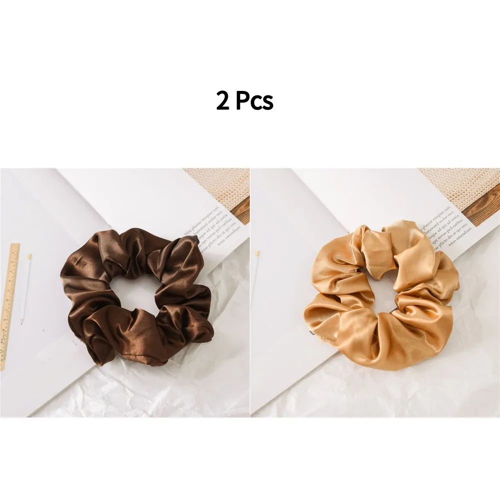 3.9 inch Women Silk Scrunchie Elastic Handmade Multicolor Hair Band Ponytail Holder Headband Hair Accessories hair clips Hair Accessories