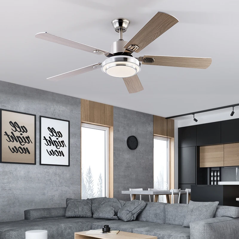 

DC 52 Inch American Modern Style Decoration Six-Speed Adjustment Remote Control Dining Room Living Room Ceiling Fan with Lights