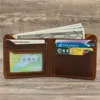 Handmade Genuine Leather Wallet Men Retro Short Man's wallet Durable Real Leather Wallet Handmade Breif Cartera Hombre 4