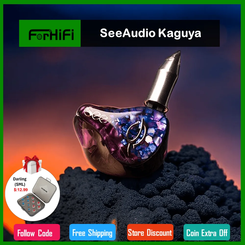 

SeeAudio Kaguya HiFi Hybrid Driver(4EST+4Knowles BA) In-Ear Headphones Earplugs Music Monitor IEM Wired Earphones