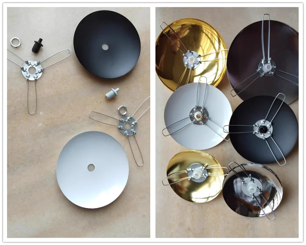 Black and white metal circular cover curved cover pendant lamp base tray table wall lamp decoration DIY lighting accessories