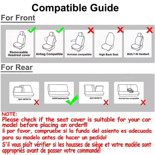 AUTO PLUS Sports Universal Polyester Car Seat Cover Set Fit Most Car Plain Fabric Bicolor Stylish Car Accessories Seat Protector - Image 5