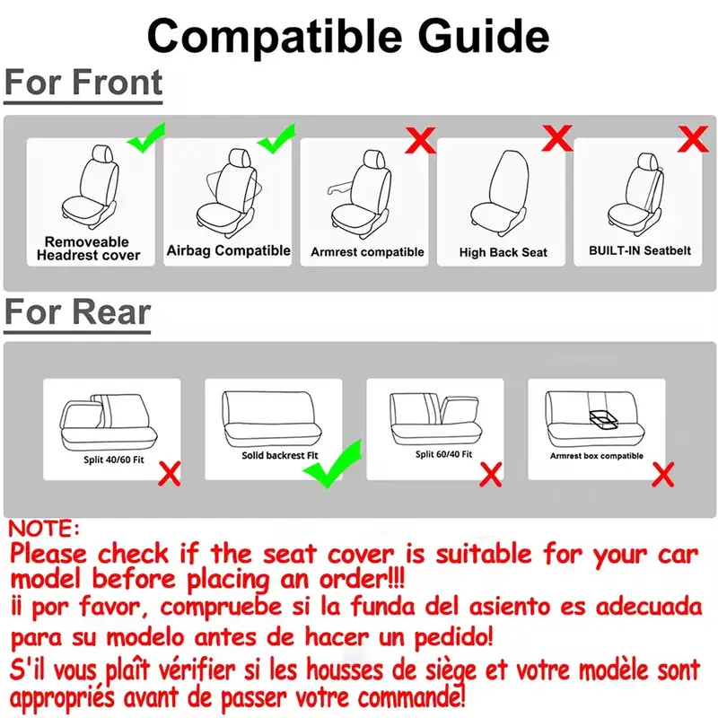 AUTO PLUS Sports Universal Polyester Car Seat Cover Set Fit Most Car Plain Fabric Bicolor Stylish Car Accessories Seat Protector - Image 5