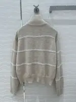 2120601925-1207 Women's knitted alpaca wool zipper cardigan jacket with medium high collar, elegant and comfortable 2