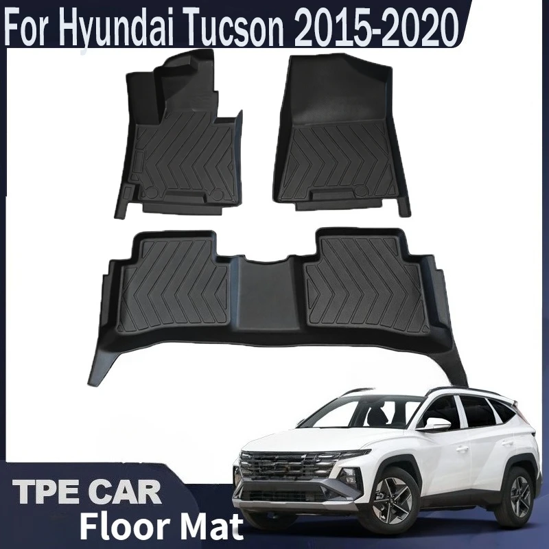 Tappetini auto in TPE, tappetino per bagagliaio per Hyundai Tucson 2015-2020, tappetini per modelli con rivestimento per vano di carico in TPE