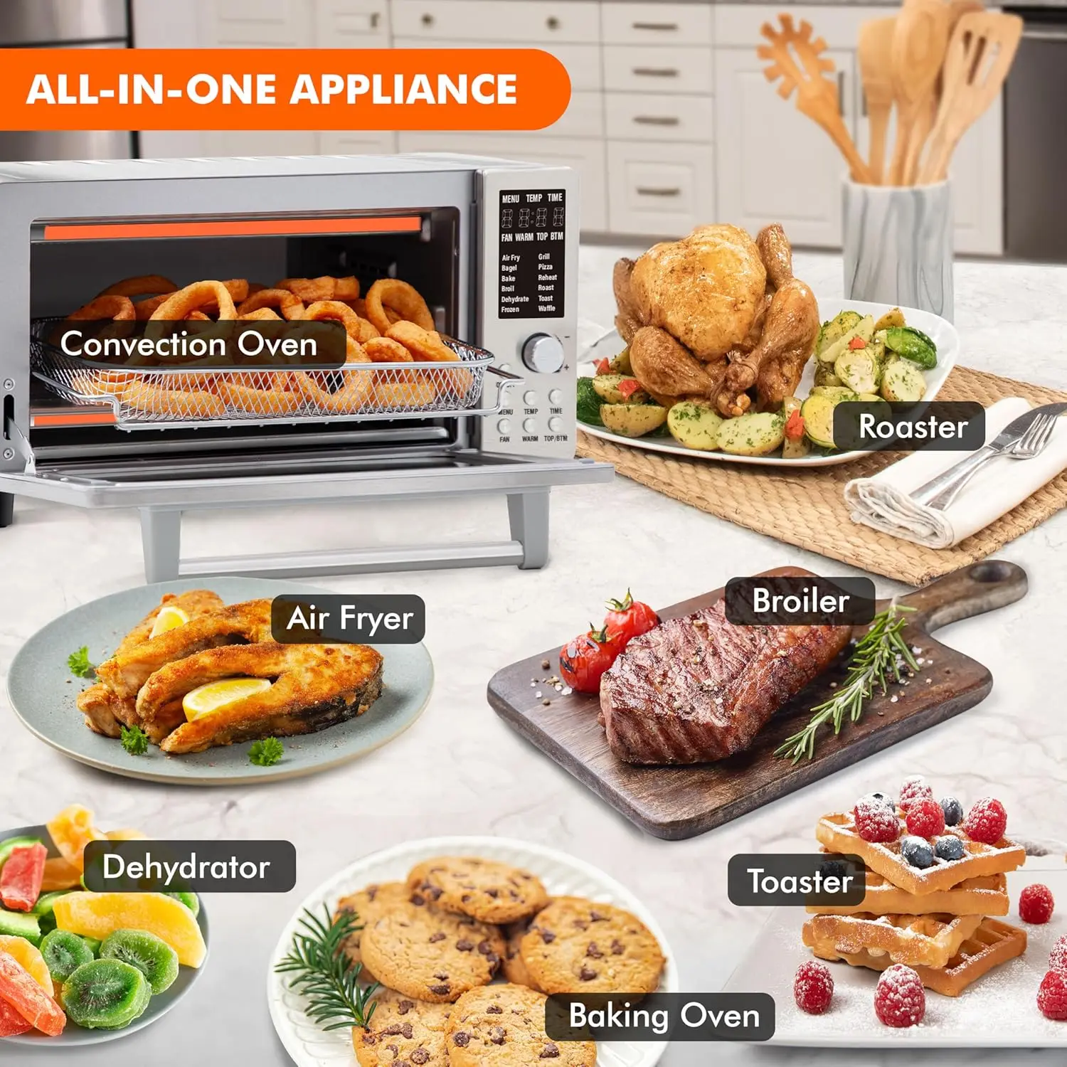 12-in-1 Countertop Convection, 1800 Watts, 21-Qt Capacity, 50°-450°F Temp Controls 5