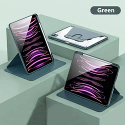 Versatile Shockproof Tablet Case with Rotating Stand and Pencil Holder for iPad 5th Gen (Green)