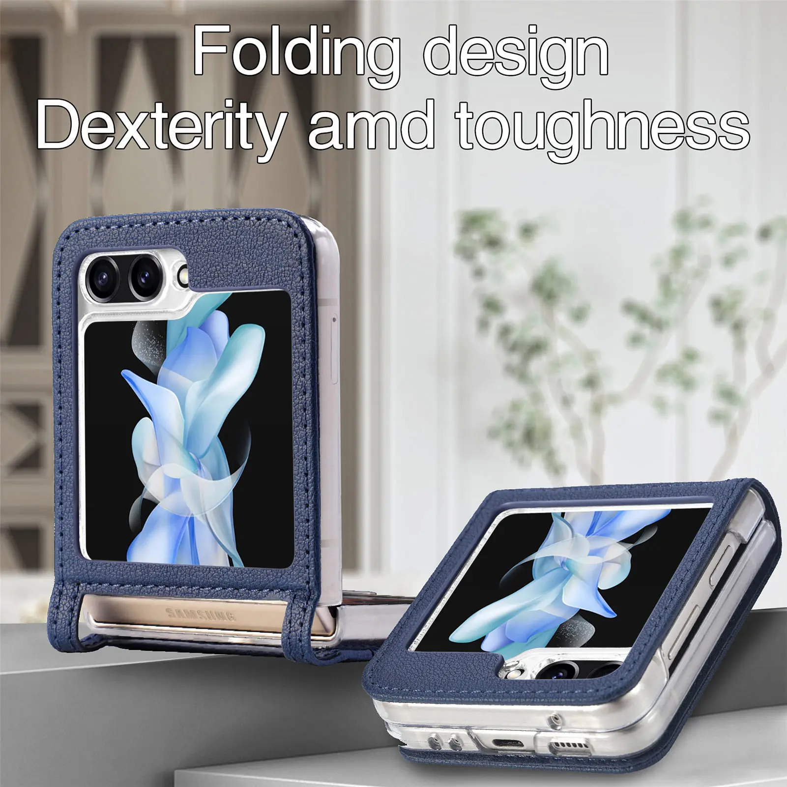 Shockproof Phone Bag Leather Case for Samsung Galaxy Z Flip 5 4 Flip3 Flip4  Flip5 Flip2 Flip 3 2 Zflip5 Card Holder Funda Capa - AliExpress