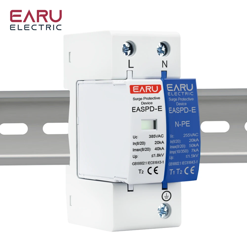 AC SPD Din Rail 1P+NPE 3P+NPE 50KA T1 T2 385V 275V House