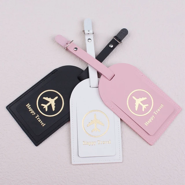 Leather Luggage Tag Travel Suitcase Name Address ID Baggage Label Address  Holder Portable Boarding Tags Travel Accessories - AliExpress