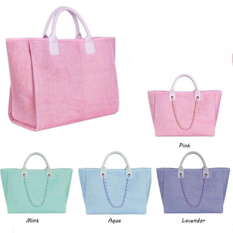 

Fashion Candy Color Large Tote Bag Designer Women Shoulder Bags Canvas Handbags Casual Simple Summer Beach Bag Big Shopper Purse