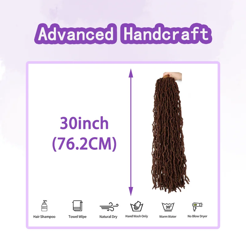 Brown Soft Synthetic Locs 30 Inch 7 Packs Faux Locs Color 30 Crochet Locs Hair Whole Strand No Extended Pre-looped Long Locs 4