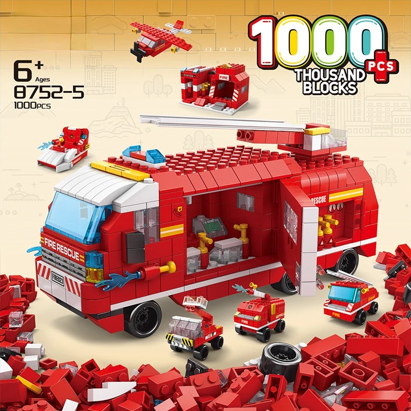 Compatible with Lego City Fire Fighting Truck Car Vehicle Police