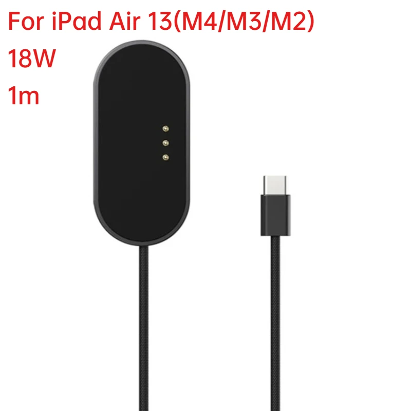 Magnetic Wireless USB-C Fast Charger Cable, Grey, 1m