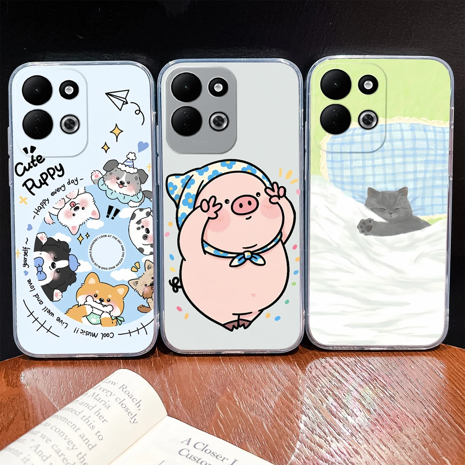 Cute Bunny Cartoon Soft Silicone Shockproof Transparent Phone Case