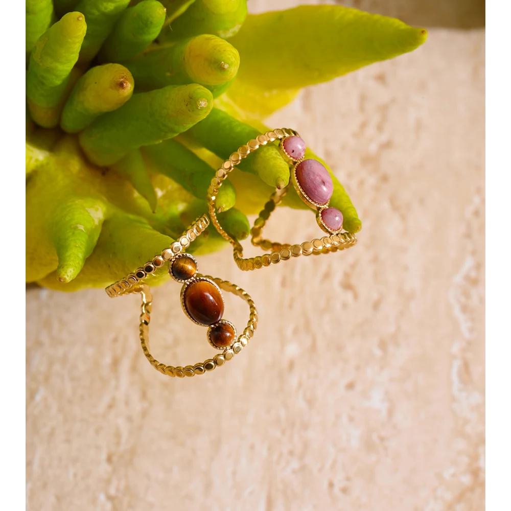 Yhpup Rhodochrosite Tiger Stone Ring