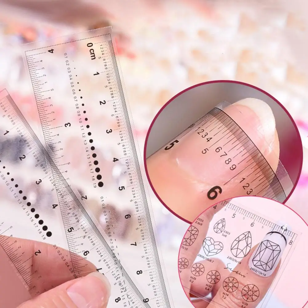 Good Fake Nail Ruler  High Precise Lightweight Faux Nail Ruler  All-Purpose Clear Ruler Fake Nails Measuring Tools 5