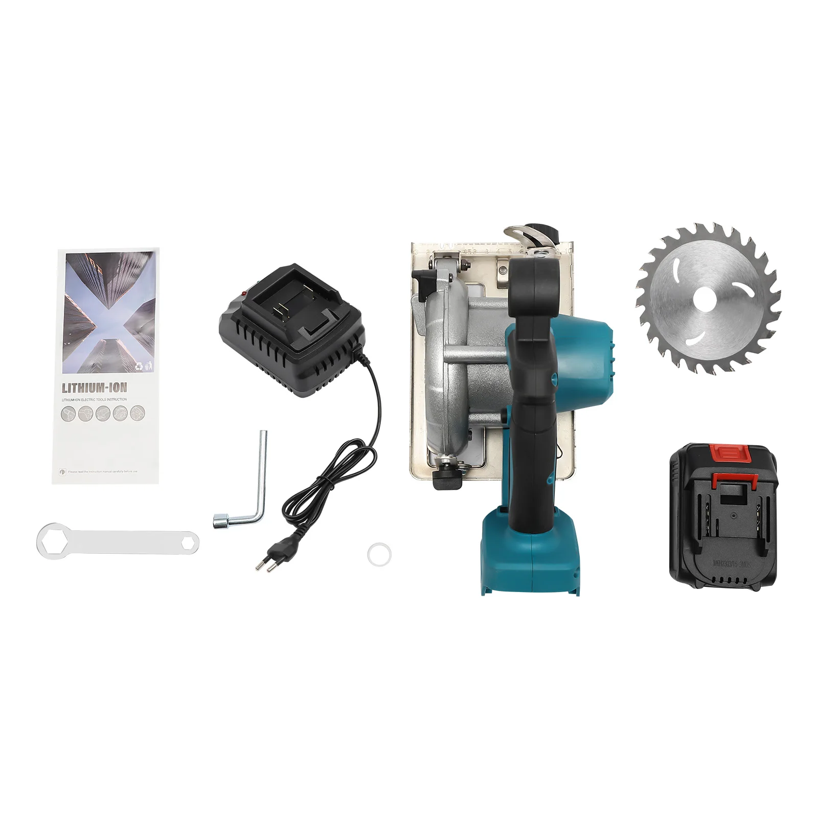 Brushless Chainsaw 0-45° Bevel Cutting Cordless Electric Circular Saw with Charger for Cutting Wood and Ceramic Tiles 6