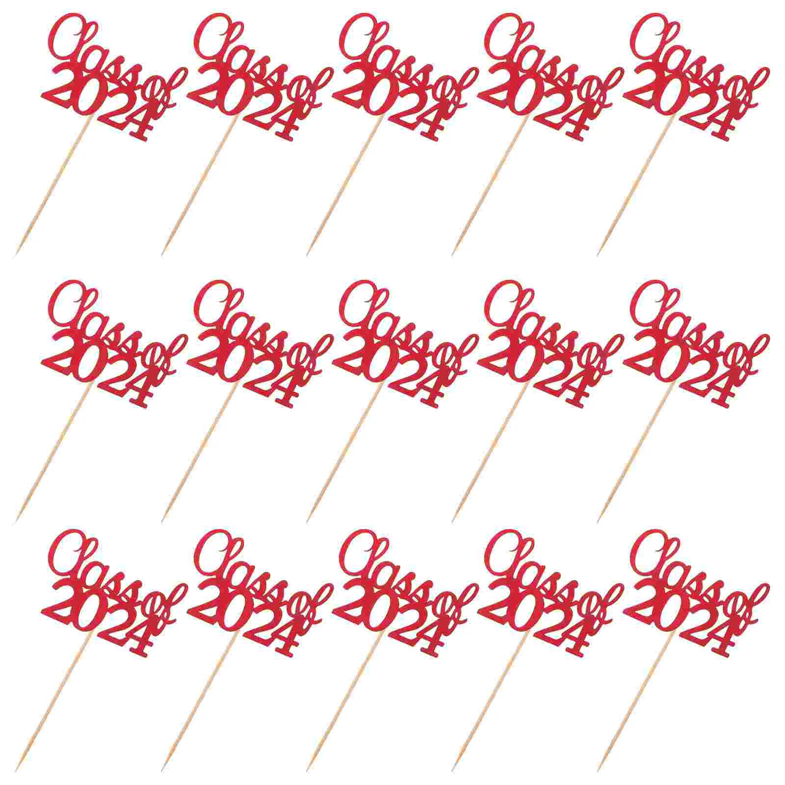 

15pcs Cupcake Toppers Class of 2024 Cupcake Topper Grad Cakes Decoration Grad Party Favors