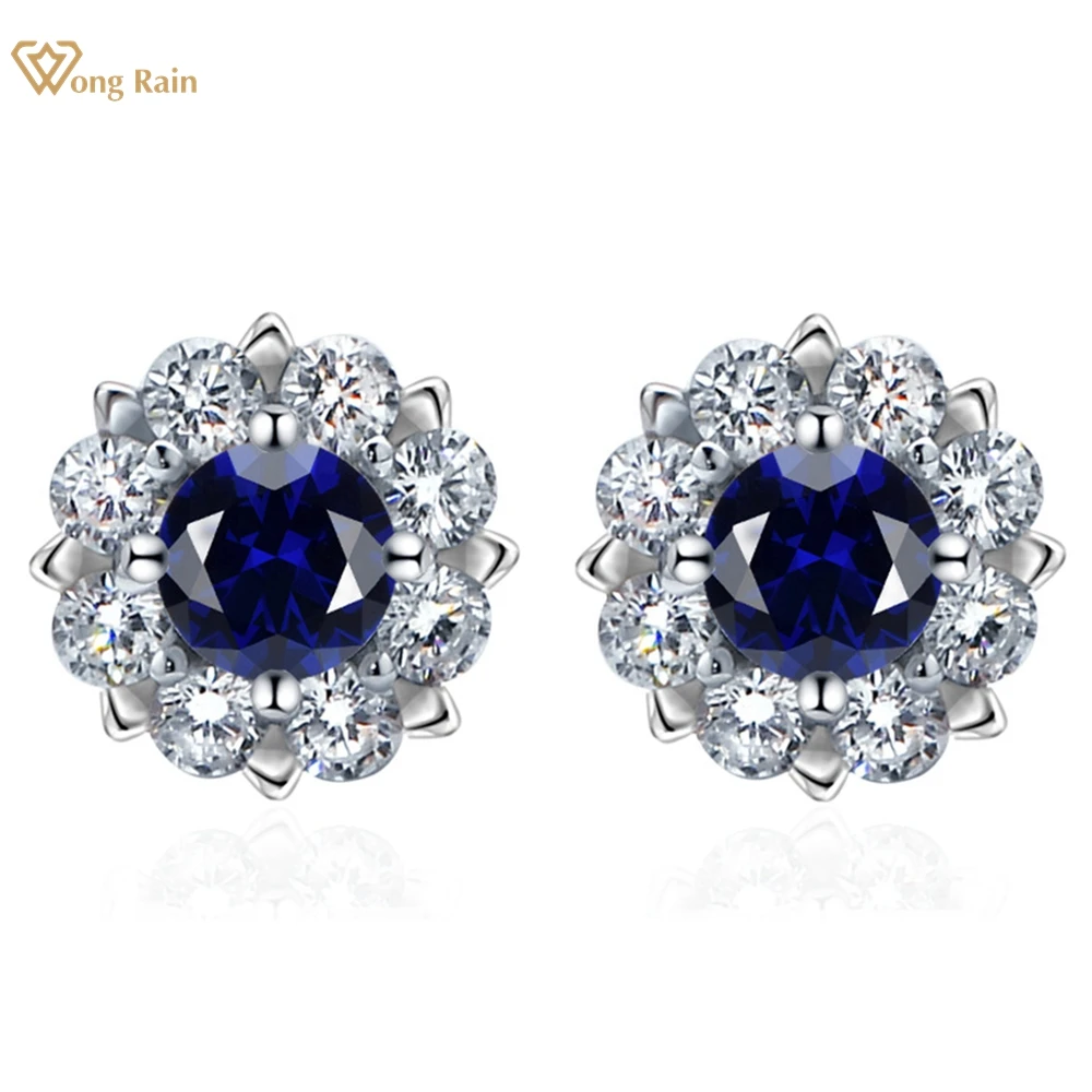 

Wong Rain 100% 925 Sterling Silver VVS1 3EX D Color 5MM Round Cut Real Moissanite Diamonds Gemstone Ear Studs Earrings Jewelry