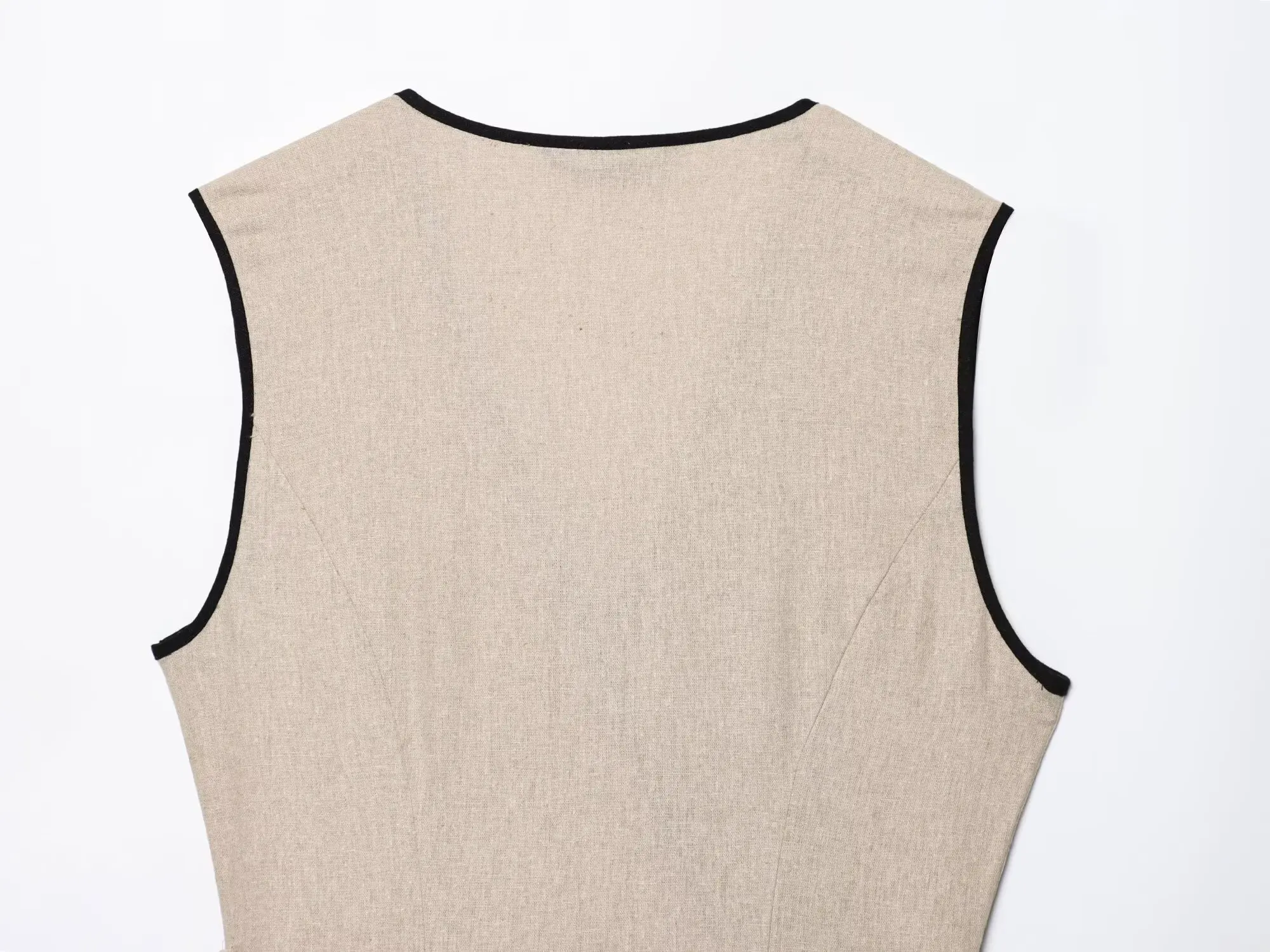 European and American style 2025 summer new style linen blended sleeveless dress with belt picture