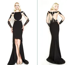 robe de soiree lace After short before long formal evening gown elegant 2018 sexy see through back mother of the bride dresses
