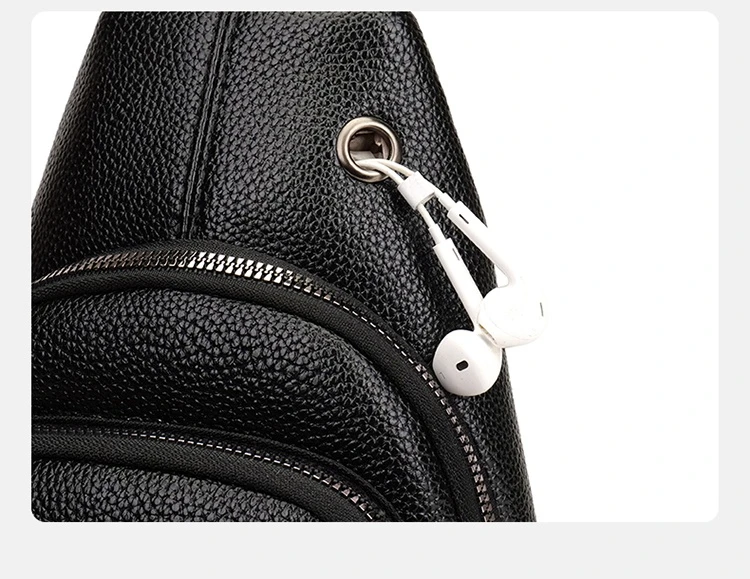 Herren-Umhängetasche aus Vintage-PU-Leder, große Kapazität, Crossbody-Brusttasche mit mehreren Taschen, sicherer Schnallenverschluss, stilvoll, Comm – Detail 14