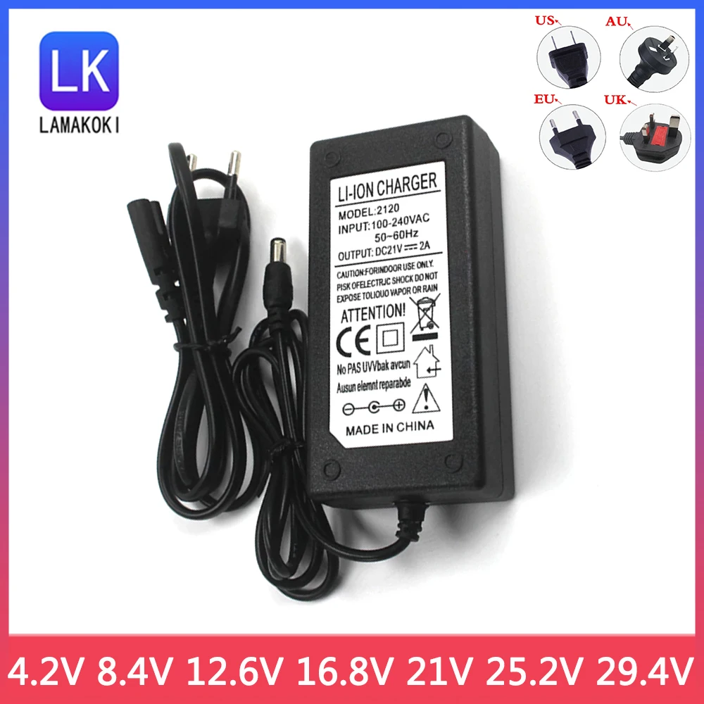 

4.2V 8.4V 12.6V 16.8V 21V 25.2V 29.4V 2A 3A 5A Intelligence Lithium Li-ion Battery Charger For Lithium Polymer Battery Pack