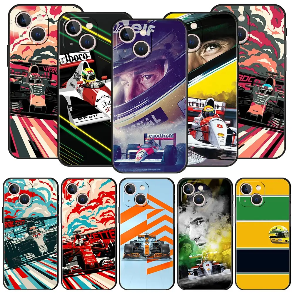 Ayrton Senna F1 Soft Black Phone Case Cover